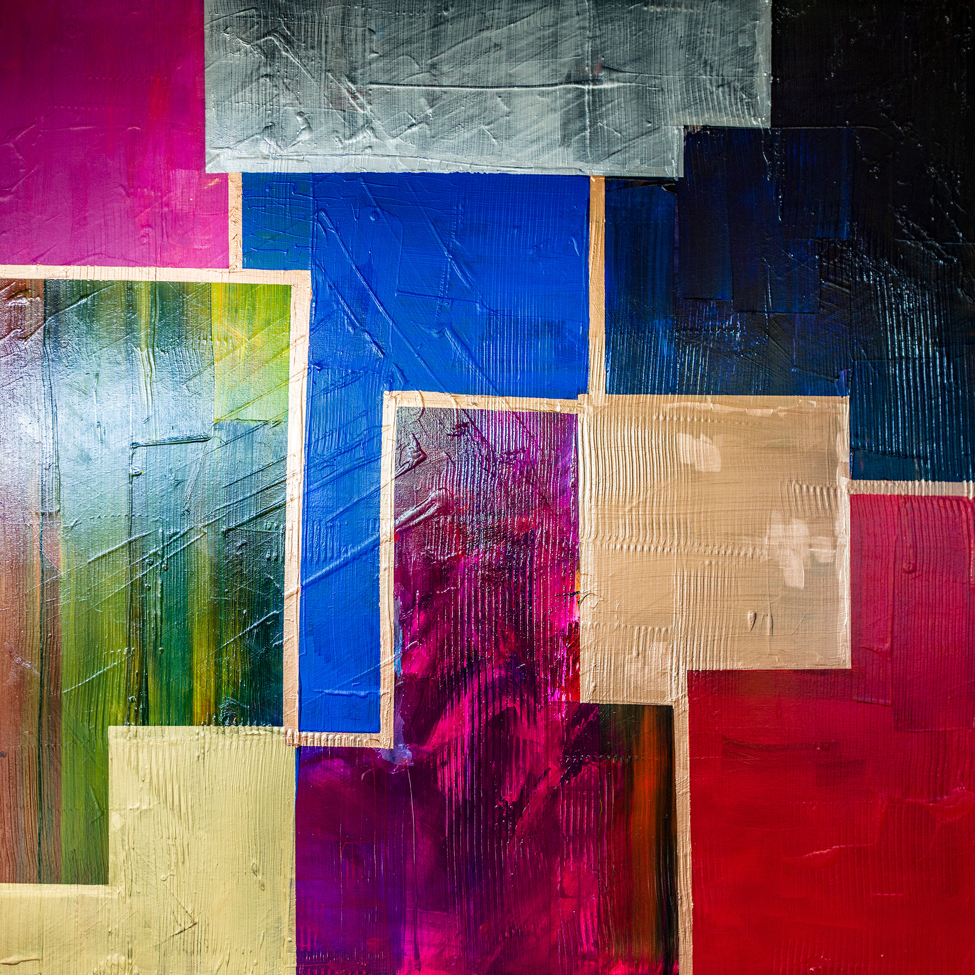 Circuit Board of SELF, Acrylic on Canvas, 6 × 6 ft