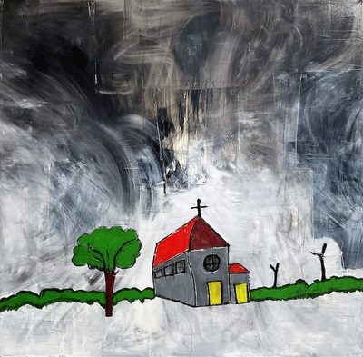 Abstract Snow Storm Scene